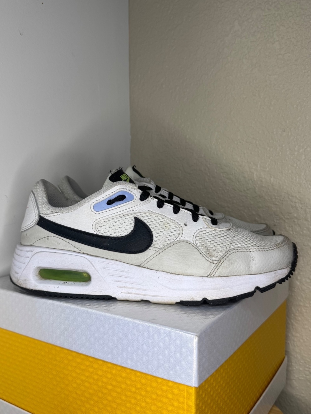Nike Air Max 90 Women’s Size 6.5 White Black Pink Green Sneakers